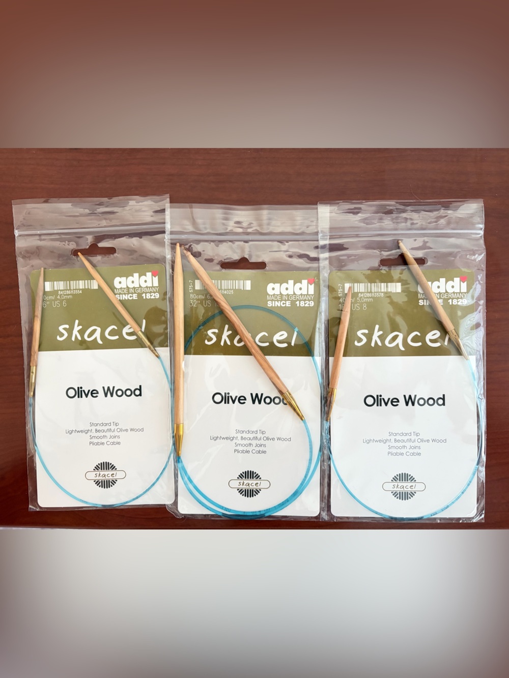 addi Skacel Olive Wood Circular Knitting Needles - Set